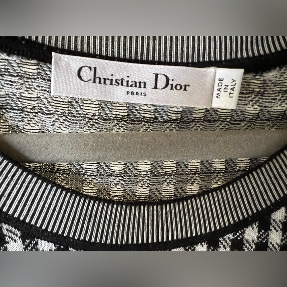 Christian Dior 2023 Cashmere & Silk Houndstooth Knit Tank NWOT Size US 10 - Picture 3 of 6